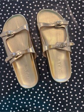 J.Crew Cobie buckle sandals metallic gold